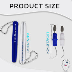 Side view of the two metal dental picks
