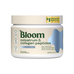 Bloom Nutrition bovine colostrum powder with vitamin B12 in a jar – unflavored, 25 servings