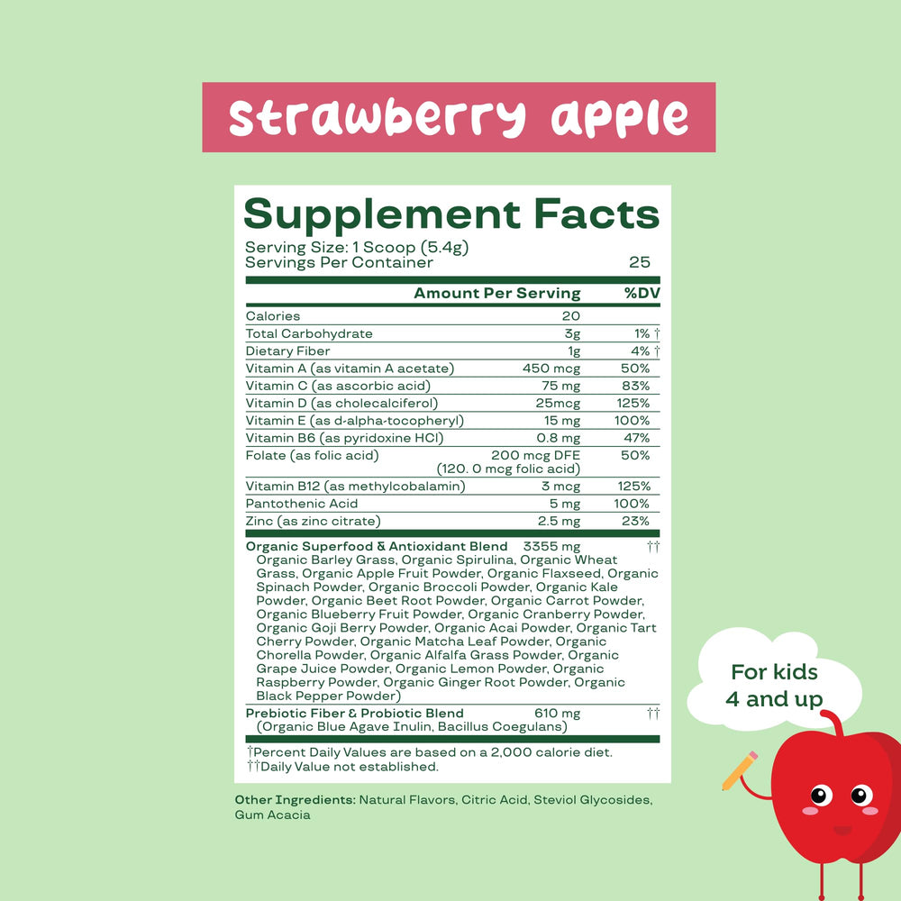 Bloom Nutrition supplement facts label close-up showing ingredients and clear dosage