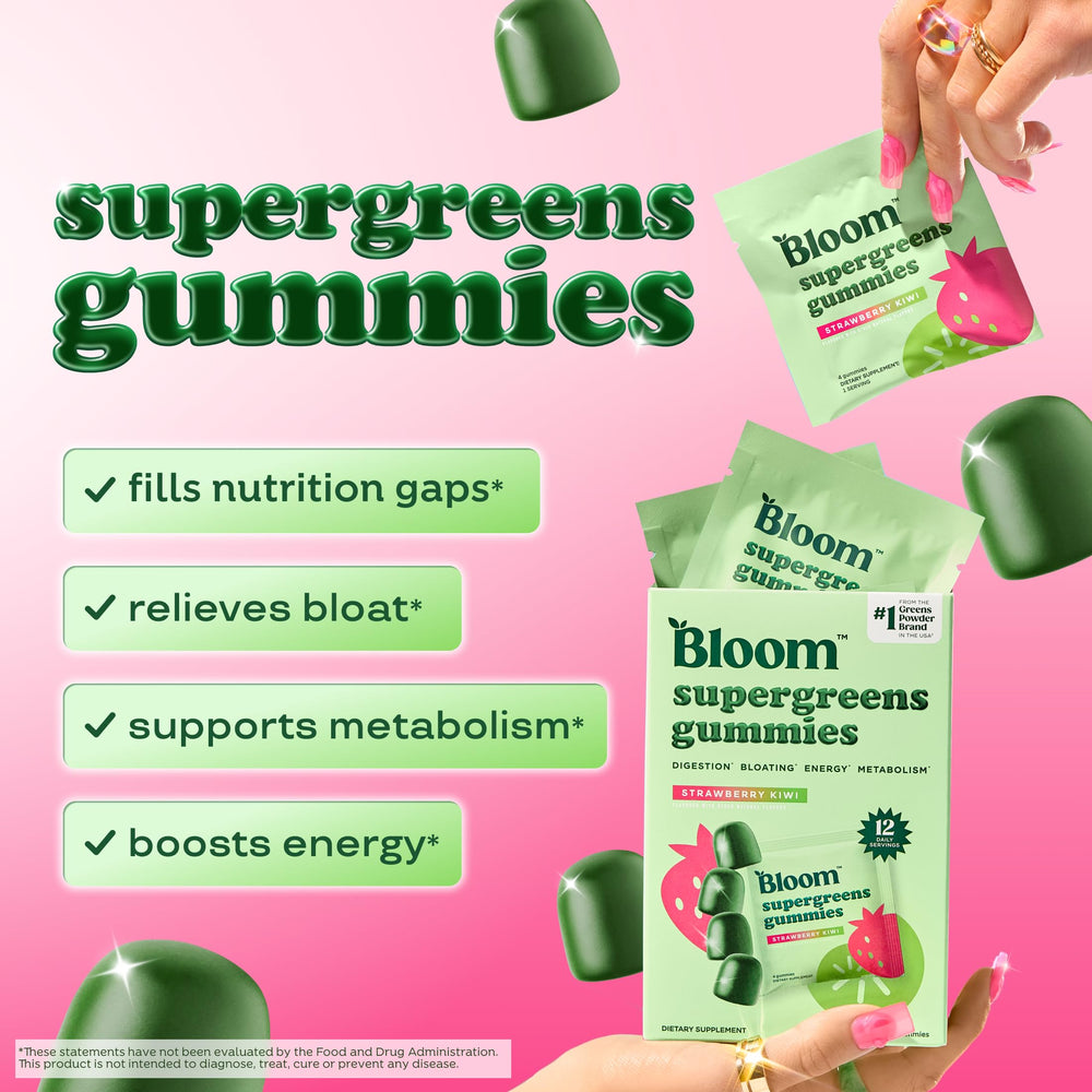 Gummies highlighting probiotics and fiber ingredients