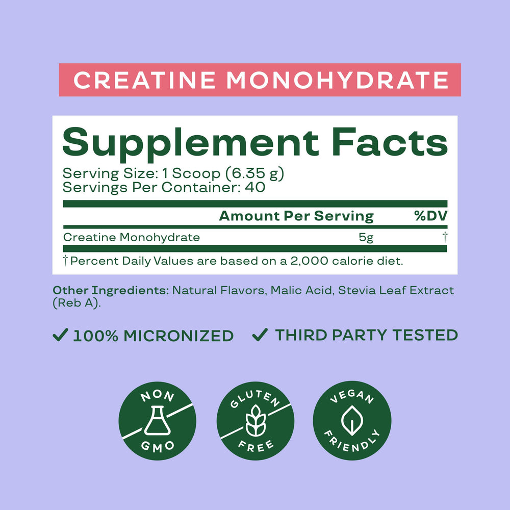 Creatine micronized packaging and label