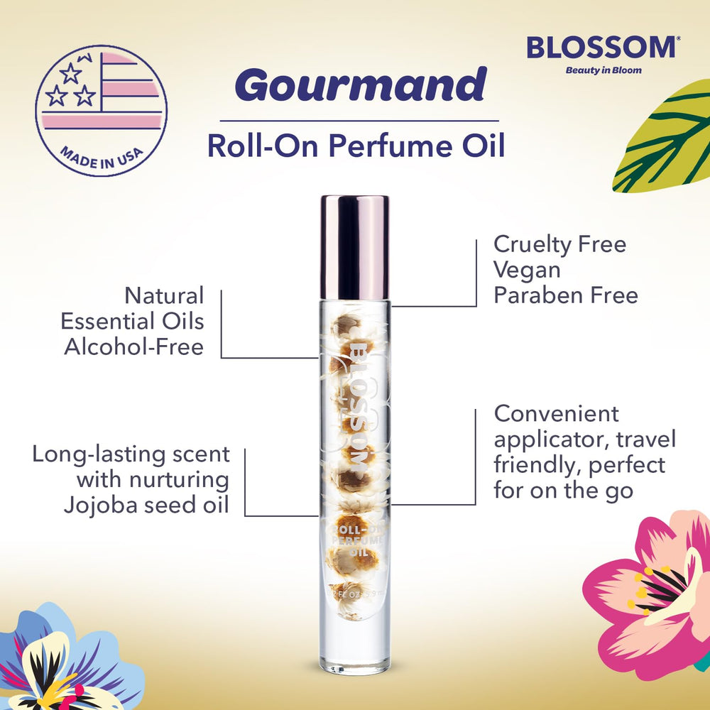 Blossom compact purse-size fragrance ideal for discreet scent touch-ups.