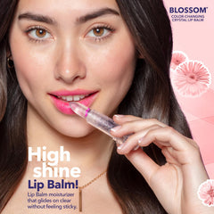 Blossom lip balms displayed on a vanity for chic organization.