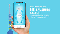 Close-up of Blu Smart brush head and base