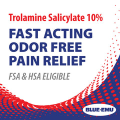 Blue-EMU Continuous Pain Relief Spray close-up no-grease formula reduces residue after use.