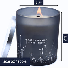 Blue glass jar design for Sage candle