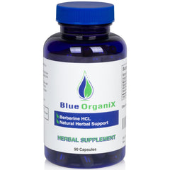 Blue Organix Berberine Milk Thistle bottle with label