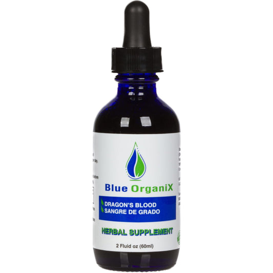 Blue Organix Dragon's Blood 2 oz bottle front view