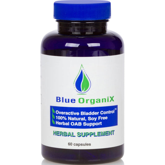 Blue Organix Overactive Bladder Control bottle and packaging
