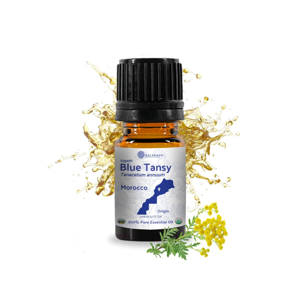 Organic Blue Tansy essential oil 5 mL bottle