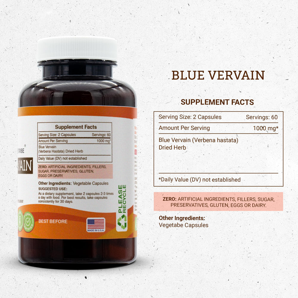 Blue vervain capsule close-up