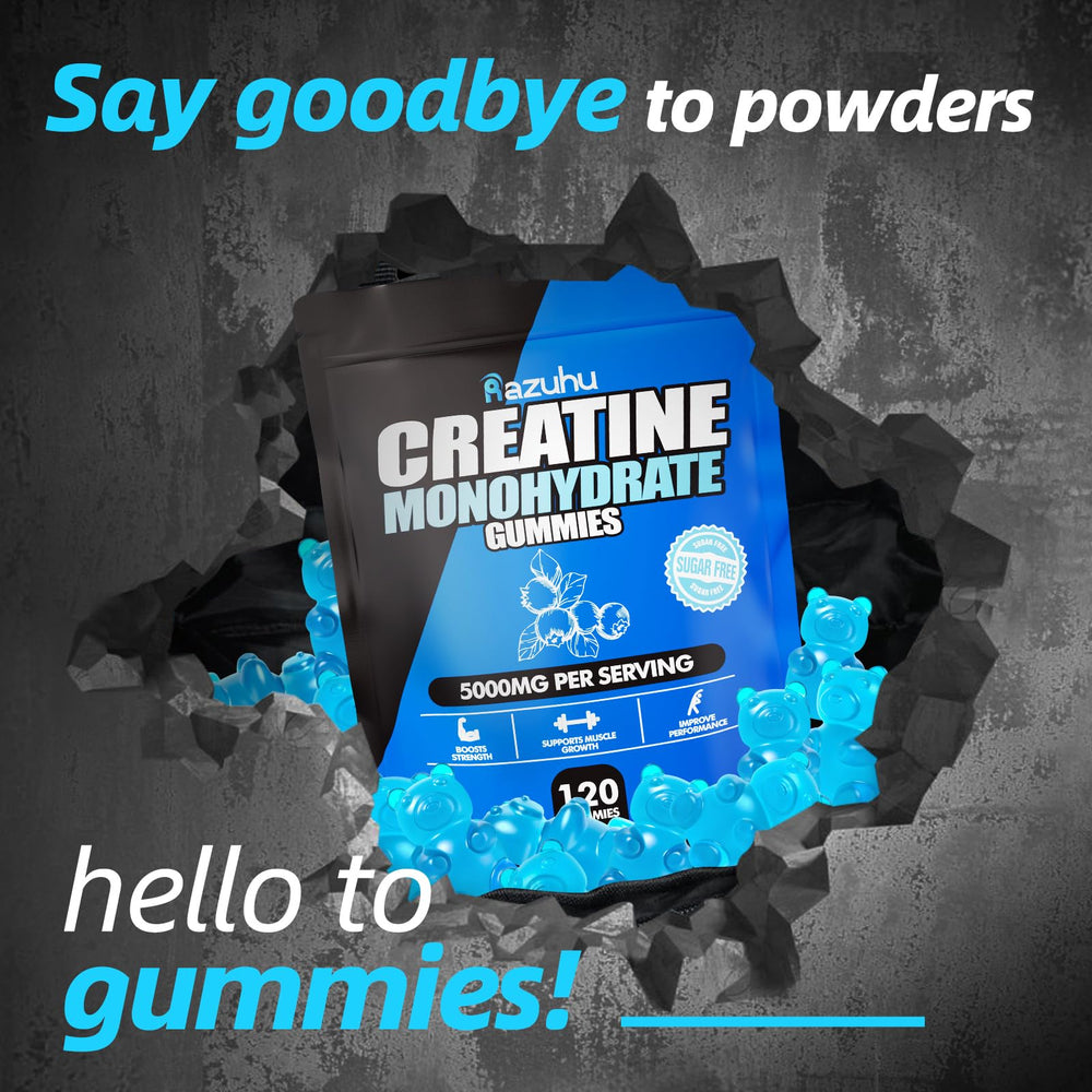 Close-up of blueberry-flavored Creatine Gummies