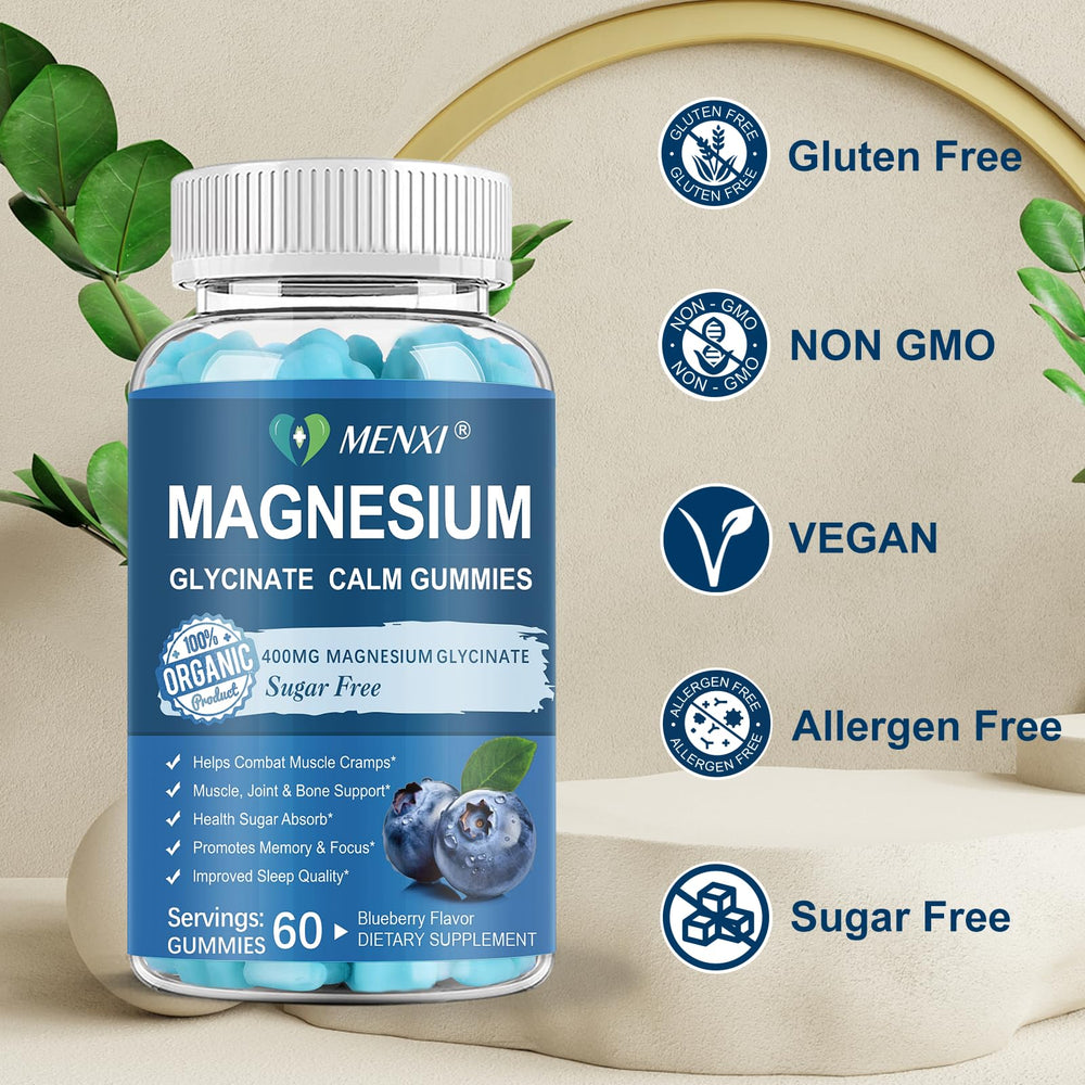 Blueberry-flavored magnesium gummies