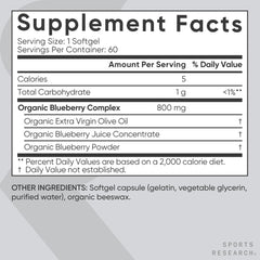 Close-up of blueberry liquid softgel delivery