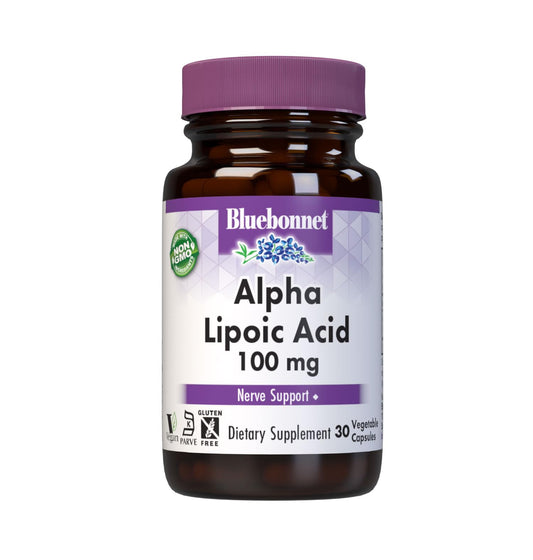 Bluebonnet Nutrition Alpha Lipoic Acid 100 mg bottle front view