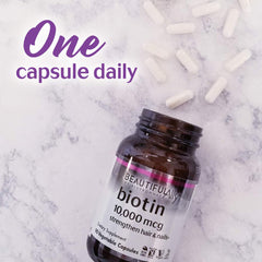 Allergen-free icons on Bluebonnet Biotin packaging (soy-free, gluten-free, non-GMO)