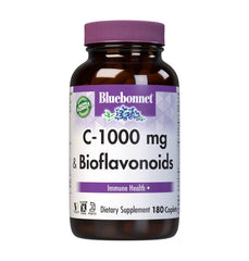 Bluebonnet Nutrition C-1000 mg Plus Bioflavonoids Caplets bottle label 180 count