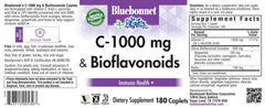 Close-up of Bluebonnet Nutrition C-1000 mg Caplets with Citrus Bioflavonoids - 180 count
