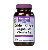 Front view of Bluebonnet Calcium Citrate Magnesium Plus Vitamin D3 Caplets bottle