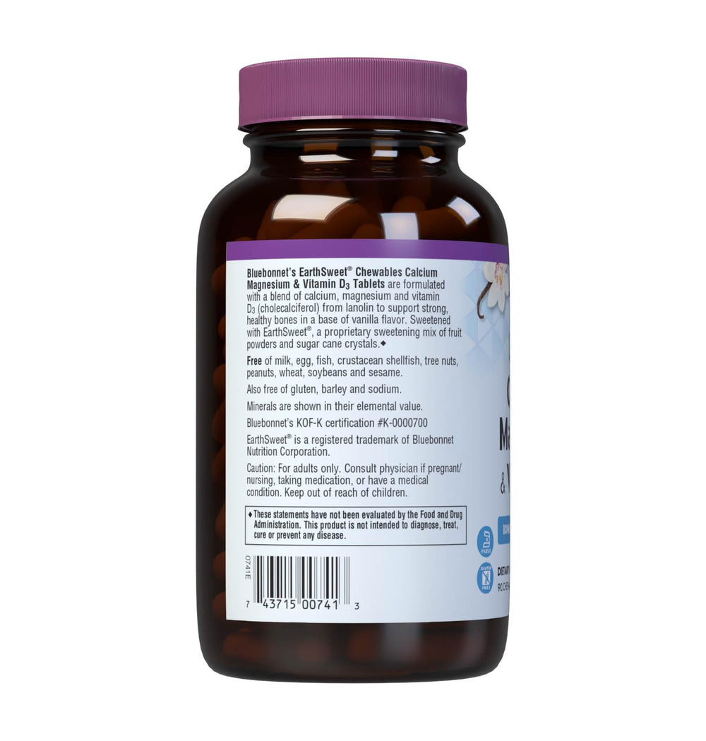 Kosher certified and allergen-free icons on Bluebonnet label