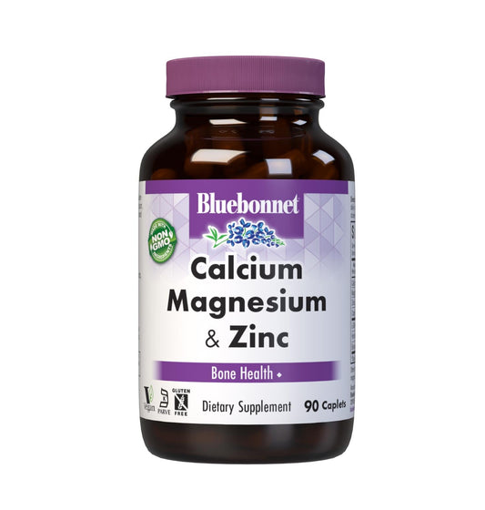 BlueBonnet Calcium Magnesium Zinc Caplets bottle label