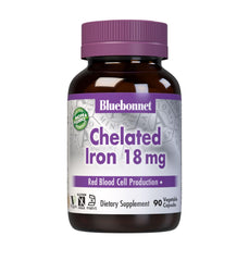 Bluebonnet Chelated Iron 18 mg bottle label