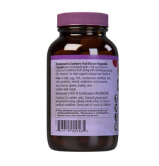 Supplement facts panel for Bluebonnet Cranberry Fruit Extract 60 Veg Capsules