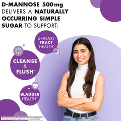 Supplement facts panel for BlueBonnet D-Mannose 500 mg