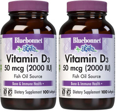 BlueBonnet Vitamin D3 2000 IU Vegetable Capsules bottle front