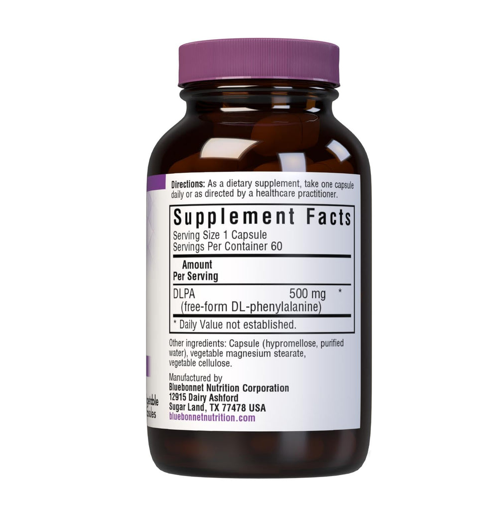 Close-up of DL-Phenylalanine free-form 500 mg capsules