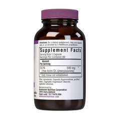 Close-up of DL-Phenylalanine free-form 500 mg capsules