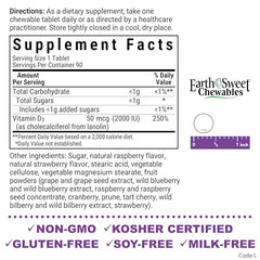 Bluebonnet EarthSweet Vitamin D3 2000 IU Raspberry Chewable Tablet image 02