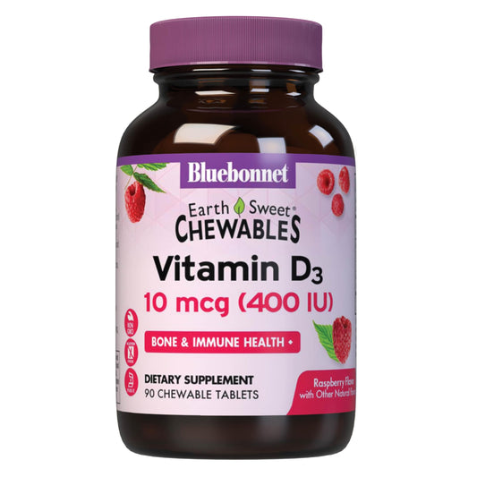 Bluebonnet Nutrition EarthSweet D3 400 IU 90 chewables bottle front