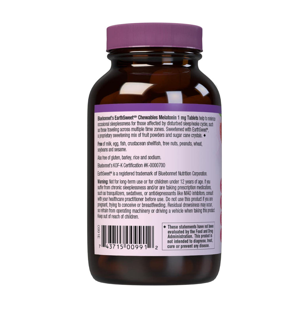 Non-GMO, gluten-free, vegan chewables with dietary icons