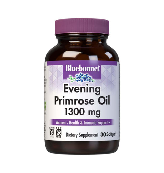 BlueBonnet Evening Primrose Oil Softgels bottle label 1300 mg