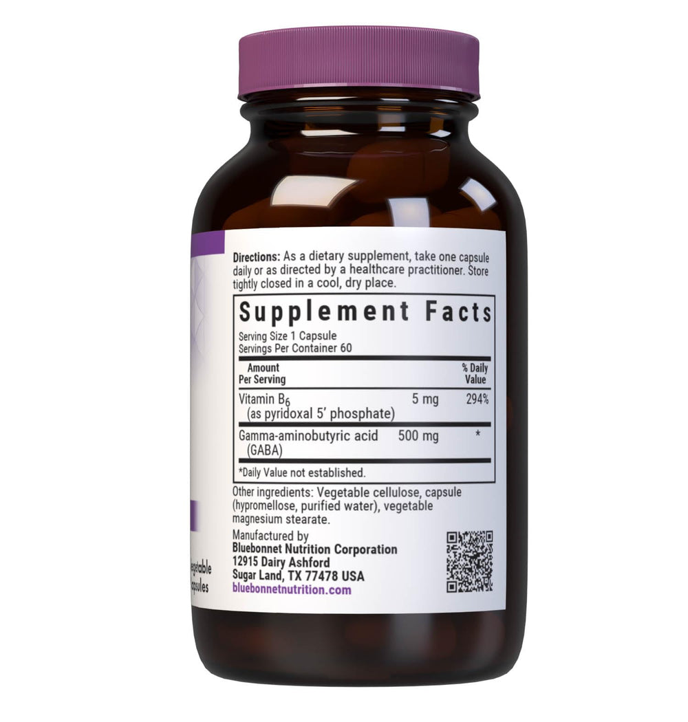 Close-up of GABA 500mg capsules