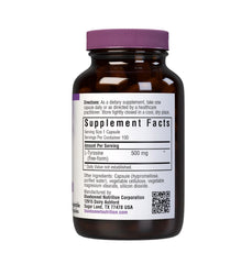 Close-up of Bluebonnet L-Tyrosine 500 mg capsules per serving