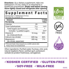 Bluebonnet Raspberry Liquid Calcium Magnesium Citrate label