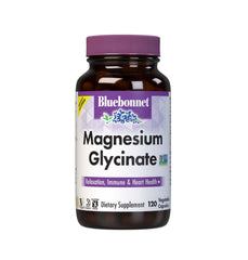 Front view of Bluebonnet Magnesium Glycinate 400mg bottle