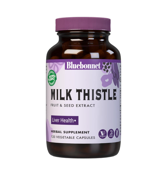 BlueBonnet Milk Thistle Capsules bottle – 120 vegetable capsules