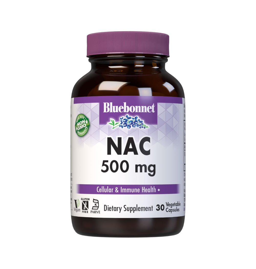 Bluebonnet NAC 500 mg vegetable capsules bottle - 30 count (hero image)