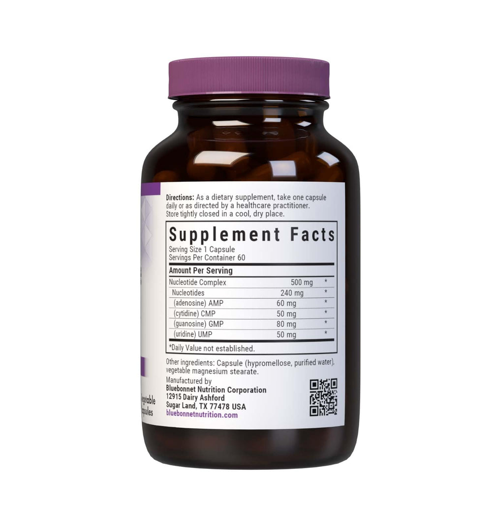 Close-up of bottle label and 60 vegetable capsules