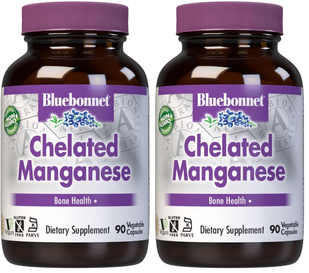 BlueBonnet Nutrition Albion Chelated Manganese bottle – 90 capsules, pack of 2