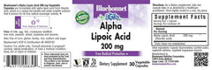 Bottle of Alpha Lipoic Acid 200 mg with 30 vegan capsules