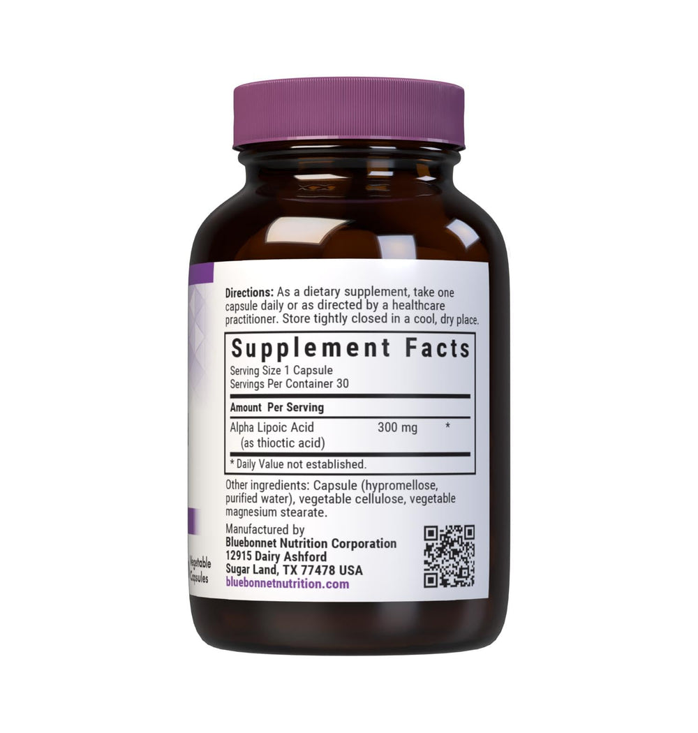 Alpha Lipoic Acid 300 mg bottle with capsules visible