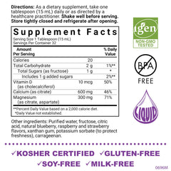 Bluebonnet Nutrition Liquid Calcium Citrate Magnesium Vitamin D3 bottle label close-up