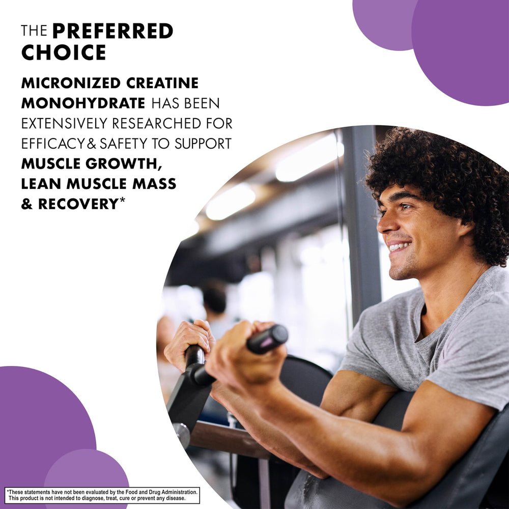 60-serving container label for BlueBonnet Creatine Monohydrate