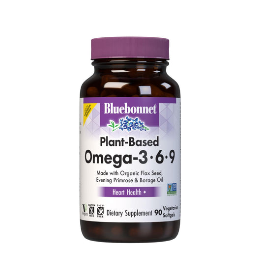Bluebonnet Nutrition Plant-Based Omega 3-6-9 Softgels bottle front
