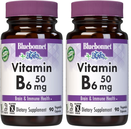 BlueBonnet Nutrition Vitamin B6 50mg bottle with label