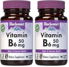 BlueBonnet Nutrition Vitamin B6 50mg bottle with label